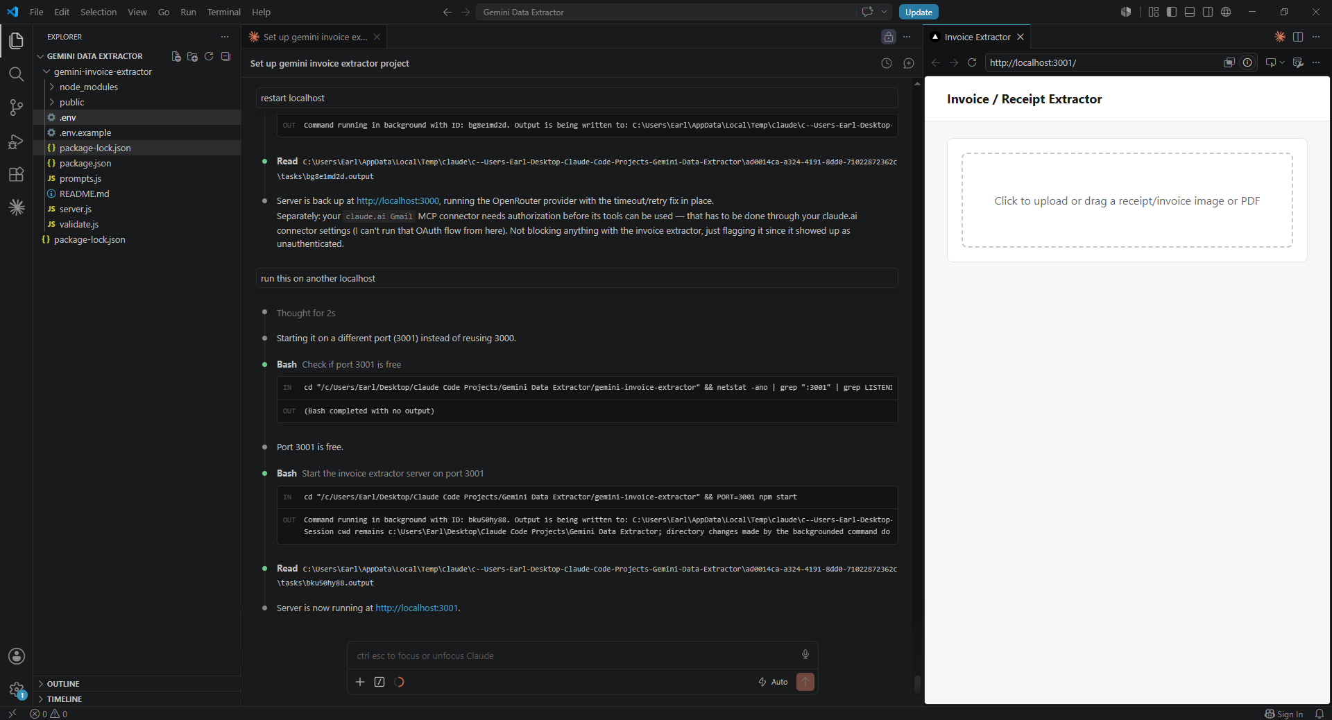 Invoice and Receipt OCR Extractor workflow